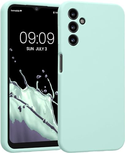 Captor Coque colorée en silicone liquide pour Samsung Galaxy A54 5G, haute qualité avec bord relevé pour écran et protection appareil photo souple avec microfibre intérieure (vert menthe)
