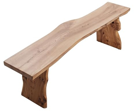 BALANBO Elm Wood Dining Bench Bedroom BenchesIn Footrest Stool Accent Bench for Entryway Dining Room Living Room Bedroom End of Bed Long 63IN