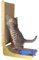 Griffoir pour Chat en Forme de L - 68 cm de Haut Avec Boule de Cloche et Poisson à la Menthe - Carton, Grande Planche Grattoir