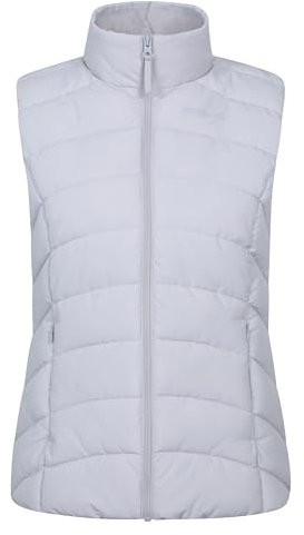 Mountain Warehouse Opal Womens Padded Gilet - Lightweight Body Warmer, Water Resistant Sleeveless Jacket with Front Pockets - Light Rain, Autumn, Winter Light Beige Women's Size 10
