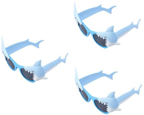 Amosfun Geburtstag Hai 3st Blaue Brille Gläser Requisiten Für Fotoautomaten Brille Im Hai-Stil Hai-papierbrille Brillengestelle Lieferungen Abschlussball Kinder Brille Party
