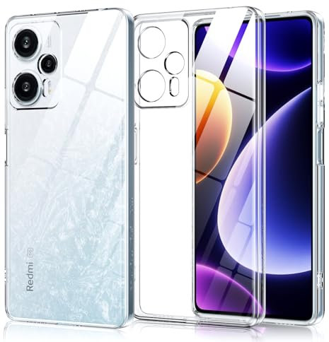 LeYi Hülle für Xiaomi Poco F5 5G Transparent Handyhülle, Durchsichtig Weich TPU Silikon Stoßfest Schutzhülle, Kameraschutz Crystal Clear Cover Case