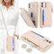 SailorTech für iPhone 11 Handyhülle mit Kreditkartenhalter für Damen, iPhone 11 Lederhülle, Geldbörse, Umhängetasche mit Kreditkartenfächern, Reißverschluss, stoßfeste Hülle für Herren, Aprikose
