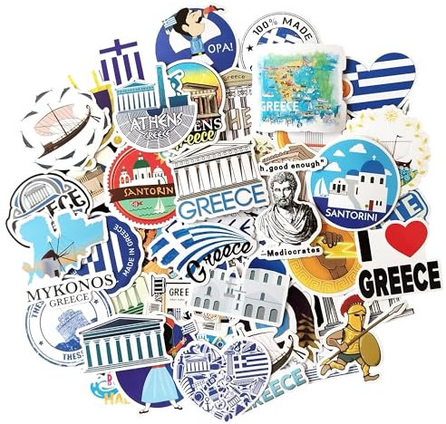 Griechenland deko Greece aufkleber auto sticker set scrapbook stickers laptop aufkleber sticker fotoalbum scrapbooking stickeres reise travel aufklebers reise koffer aufklebers