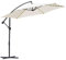 Eulenke Sombrilla con LED solar 350 cm, Sombrilla Terraza Exterior con soporte y manivela, ángulo de inclinación y altura regulable, resistente al agua y protección UV, Beige