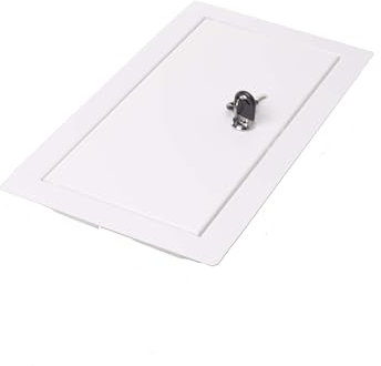 Aqbau® Trappe de Visite – Acier Blanc – Fermeture à Clé (Cylindre + 2 Clés) – Pour Mur & Plafond – Accès Réseaux, Électricité, Plomberie – Pose Rapide, Design Discret (300 x 400 mm)