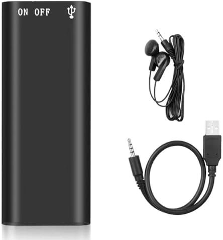Scalewbin Registratore vocale digitale Lettore MP3 Registratore audio professionale ad attivazione vocale Nero 192 Kbps Registratore audio WAV 16 GB