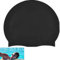 Gorro Piscina,Gorro de natación Mujeres y Hombres,Gorro de Baño Silicona,Gorro de Natación Unisexnegro,Gorro de natación Unisex Adulto Silicone Cap,Negro