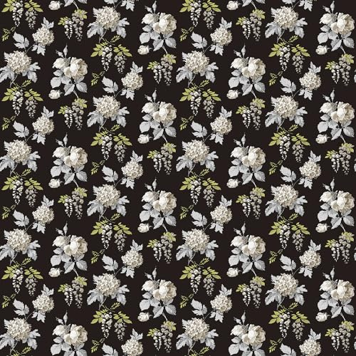 Galerie Pretty Prints Black/Grey Mini Rose Wallpaper Roll