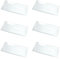 Super Mundo - 6pcs Platos Cristales Rectangulos Transparentes,Para Cocina y Comedor (11x16cm)