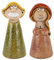 itsisa Zaunhocker Frau und Mann (2er Set) H:20,3 cm aus Keramik - Zaun Deko Garten, Pfostenhocker, Zaunfigur, Gartendeko, Zaunstecker