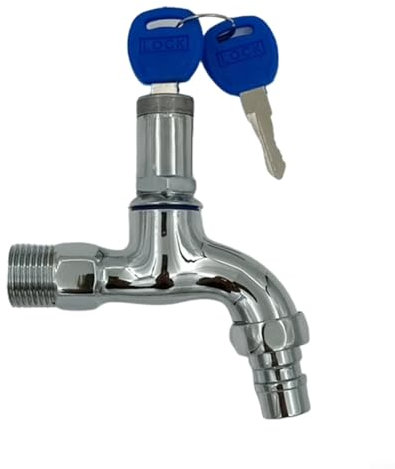 Lastdaytime Wasserhahn, Bewässerung, Wasserhahn, Außenhahn, mit Schlüsselschloss und Metalldichtung, 1,27 cm Außengewinde für den Außenbereich, Garten, Bewässerung von Autowäsche, Wäsche, Wasserpools