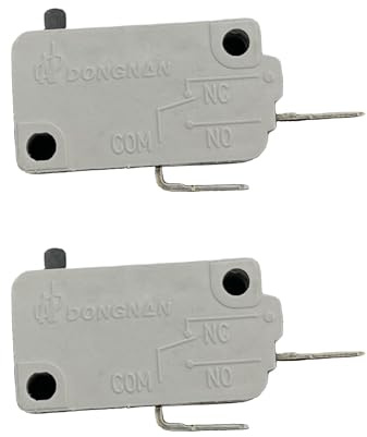 KW3A Microwave Oven Door Switch 16A 125/250V Door Interloc (2 Pack Normally Close）Microwave Oven Door Switch Replacement Part