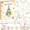 Schmuck Adventskalender 2024 Frauen,Countdown Kalender,Weihnachtskalender 24 Überraschungen-Halskette Armband Ringe Ohrringe Ketten,Weihnachten Geschenk für Damen Mädchen,Damen Schmuck Set
