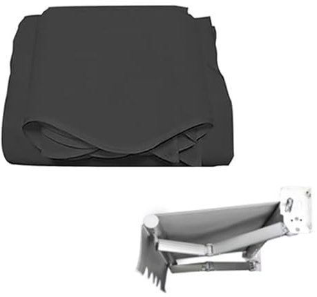 Kit per tenda da sole retrattile per esterni, per gazebo, copertura manuale per porta finestra e patio, 5 x 4 m, grigio