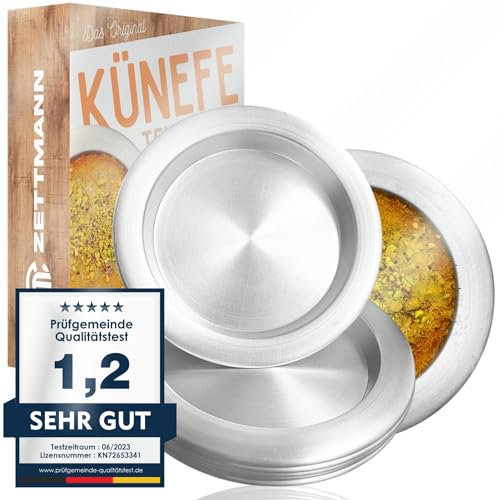 ZETTMANN® Künefe Lot de 2 assiettes pour fils de pâte Kadayif Künefe - Tabagi Künefe Tepsisi en aluminium