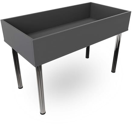 Aigentlich Wühltisch New York aus Holz, Gestell Chrom, Aktionstisch Maße B120 x T60cm o. B80 x T80 cm, Stabiler Verkaufstisch H 96cm, Wühlschütte aus eigener Fertigung (Anthrazit, 120 x 60 cm)