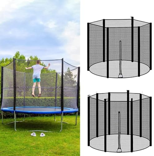 Trampolin Sicherheitsnetz 8ft 10ft 12ft 13ft 14ft, Ersatznetz, Rundes Schutznetz Für Gartentrampolin(12ft-6 Poles)
