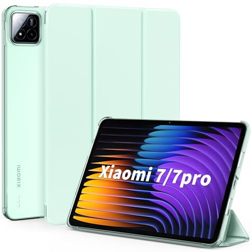 EasyAcc Custodia Cover Compatibile con Xiaomi Mi Pad 7/ Mi Pad 7 Pro (11.2 pollici) -Ultra Sottile con Cover Leggero Supporto in Pelle PU Case, Verde