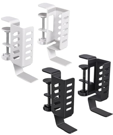 Faeymth Desk Side Laptop Mount,Hanging Laptop Holder for Office Home Clamp on Desk Side Storage Organizer for Laptops