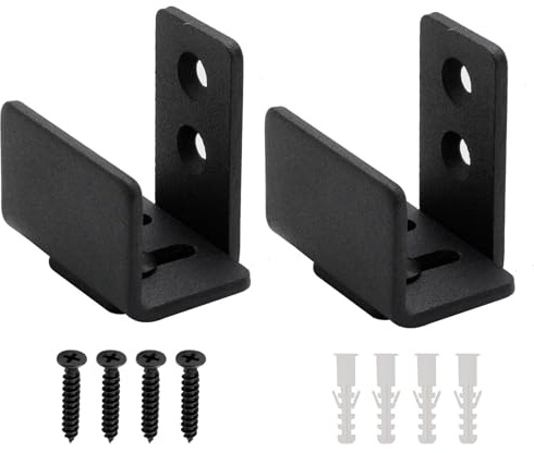 Hoypeyfiy 2 Pcs Heavy-Duty Sliding Door Bottom Track, Silent Sliding Door Floor Track, Adjustable Flush Sliding Door Guide