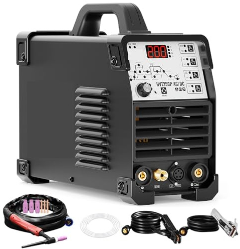 Saldatrice TIG multifunzione 6 in 1 200A Alluminio AC/DC MMA ARC HF TIG Pulse Argon Saldatrice 2T/4T IGBT Inverter 220V(HVT250P ACDC)