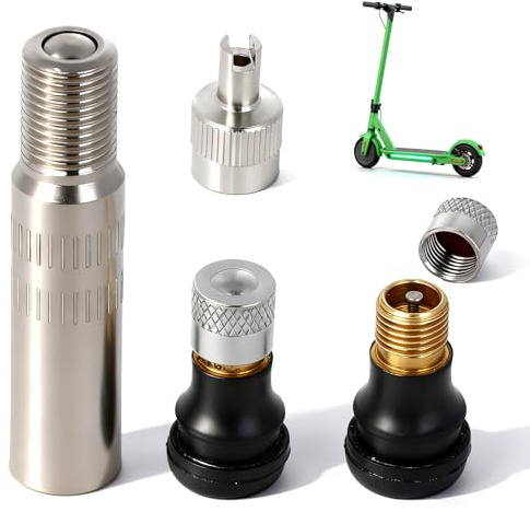 mkemka 4 Stück Tubeless Ventil, E Scooter Ventilverlängerungs Adapter, Tubeless-Ventil Extenderventil für Segway, für Ninebot Max G30, g30d, für Xiaomi M365, Pro, Pro2, für Trittbrett Vmax Vx2