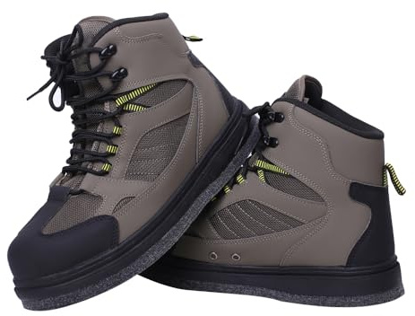 Raprance men's Fishing Wading Boot Felt and Rubber Cleated Outsole for Fly Fishing