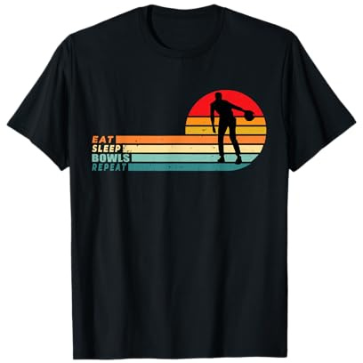 Funny Eat Sleep Bowls Repeat Lawn Bowl & Bowling Gifts Tee T-Shirt
