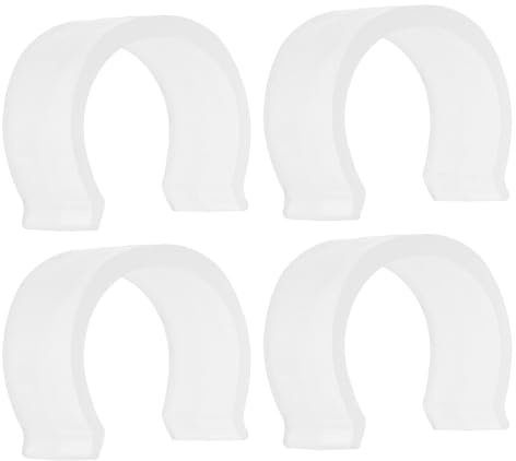 SHINEOFI 4 Stück Gardinenstangenhalterungen Mit Kunststoff Schnalle Und U-Förmigen Anti-Rutsch-Pads Deckenhalterung Für Gardinenstangen Schutzhalter Für 1.14 Bis 1.10 Zoll Stangendurchmesser Einfache