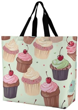 Cupcake Umhängetasche Leichte Tasche Umweltfreundlich Schultertasche Für Reise Damen Arbeit