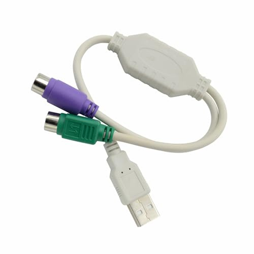 Oxxggkao 1PC USB2.0 to PS2s Interfaces Adapter Cable for PS2s to USB Controller 2X USB Keyboards and USB Splitter Cable
