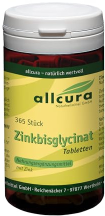 Zinkbisglycinat Tabletten 365 Stück | Hoch bioverfügbares Zink | Chelat-Form für optimale Aufnahme