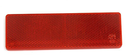 sourcing map Red Sticky Back Rectangular Reflective Warning Plate w/o Holes