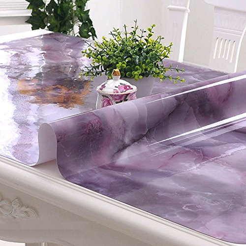 HM&DX PVC Tischdecken Wasserdicht Ölfreie Anti-heiß Schmutzabweisend Tischtuch schutzfolie Folie Einfache Dekorationen Kaffee Tisch verkleidung-lila 70x120cm(28x47inch)