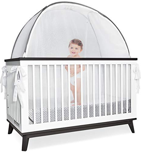 Pro Baby Safety Baldachinabdeckung - Sicherheits-Pop-up-Zelt “Durchsichtiges Kinderbett und Kindergarten-Soft-Mesh-Abdeckung, Netz mit Sichtfenster - Sicherheitsoberteil mit Reißverschluss