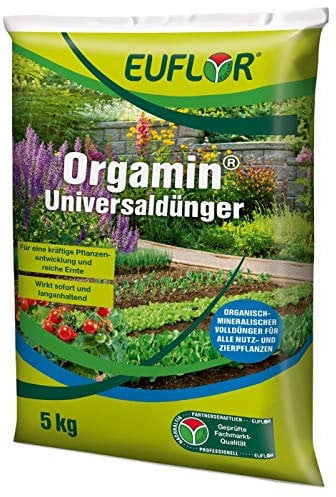 Euflor Orgamin® Universaldünger 5 kg Sack • milder, wirkungsvoller, chloridarmer Pflanzendünger mit hoher organischer Substanz • für alle Gartenkulturen, aktiviert das Bodenleben
