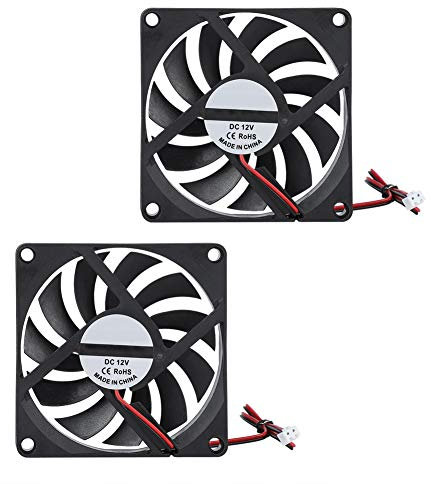 Tosuny 2PCS Ventilateur d'Imprimante 3D, Ventilateur de Refroidissement Radiateurs Silencieux, 80mm x 80mm x 10mm 12V à Grande Vitesse 6000RPM 21.46CFM, pour d'imprimante 3D