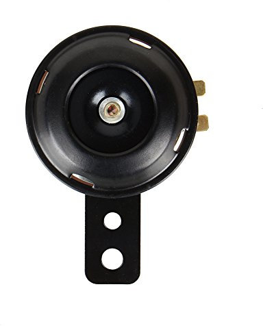 12 V 1.5A Universal Auto Hupen Laut Kit, Keenso wasserdichte Runde Laute Hupen Lautsprecher, Schwarz Roller Moped Dirt Bike ATV Laute Hupen Lautsprecher Kfz-Elektronik