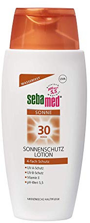 Sebamed Sonnenschutzlotion mit Lichtschutzfaktor 30, täglicher wasserfester Sonnenschutz mit dem pH-Wert 5,5, für den Körper, MADE in Germany, ohne Mikroplastik,150 ml