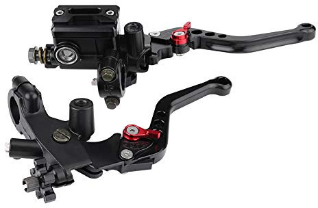 Leviers de maître-cylindre de frein, 1 paire de leviers de réservoir de maître-cylindre d'embrayage de frein universel pour moto 7/8 (22 mm), noir