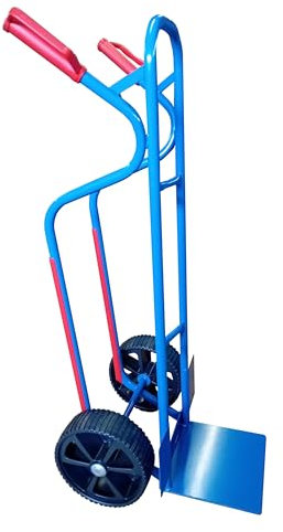 RLW Profi Stahlrohr Sackkarre Stapelkarre Maximium 300 kg - Schaufel 280x280 mm - Made in EU - kein Asien-Import (Räder nach Ihrer Wahl) (PU-Rad schwarz/PVC-Speichenfelge schwarz/Rollenlager)