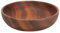 Oumefar Bol en Bois Naturel Rond Plat de Service des Aliments foncés Bol à Soupe Salade Nouilles Assiette de Riz Repas Fruits légumes Plat pour la Maison Restaurant café Utilisation(17 . 5 * 4cm)