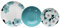 Tognana Malmo - Vajilla para 6 personas, 18 piezas, porcelana, multicolor