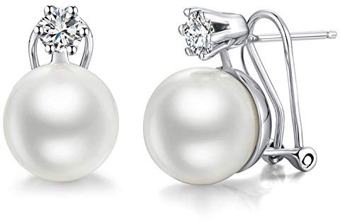 Perlenohrringe Silber 925 Hängend Perlen Ohrringe Hängend Perlenstecker Silber Perlen Ohrstecker