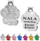 Ibera gifts - Plaque identification personnalisée pour chien et chat - petits à moyens - en forme patte - personnalisé médaille gravure medaillon dog tag colier