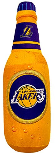 Pets First NBA Los Angeles Lakers Bierflasche Plüsch Hund & Katze Quietschspielzeug - Süßeste Stadion SODA Flasche Snack Plüschtier für Hunde & Katzen mit Innenquietscher & schönem Basketball Team