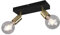 Reality Leuchten Spotbalken Vannes R80182008, Metall Schwarz/Messing Matt, Exkl. 2x E27