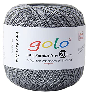 golo Häkelgarn 20 Strickgarn für handgestricktes Häkelgarn Gewinde häkeln (Grau-517)