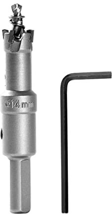 Dribotway Scie cloche bimétallique 14 mm en carbure de tungstène TCT robuste de qualité industrielle en acier inoxydable pour bois, acier inoxydable, plastique, cuivre